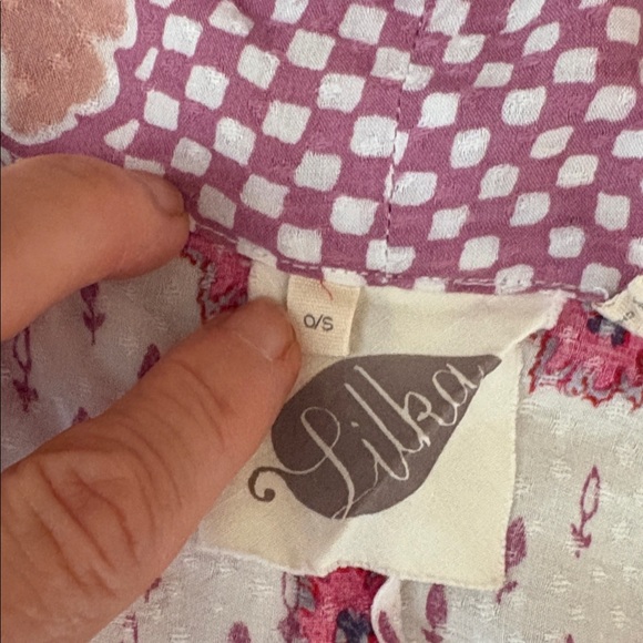 #67 Anthropologie Cream Kimono with Pink and Blue Floral Print - Picture 14 of 14